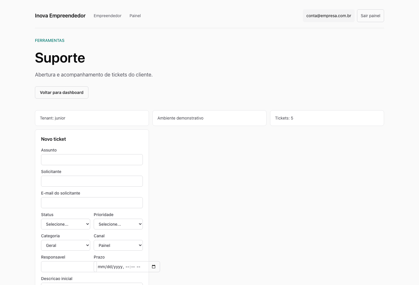 Suporte e relacionamento na Plataforma Inova